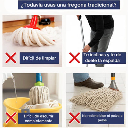 Fregona MagicSpin® 360 + 10 Mopas de Recambio Gratis